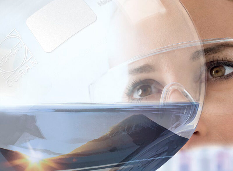 Muestra vidrio borosilicato DURAN® transparente incoloro