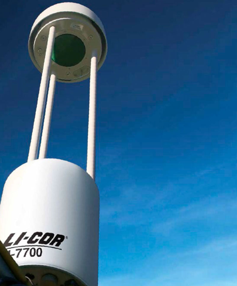 Analizador LI-7700 de metano CH₄ de canal abierto LI-COR para sistemas de Eddy Covariance
