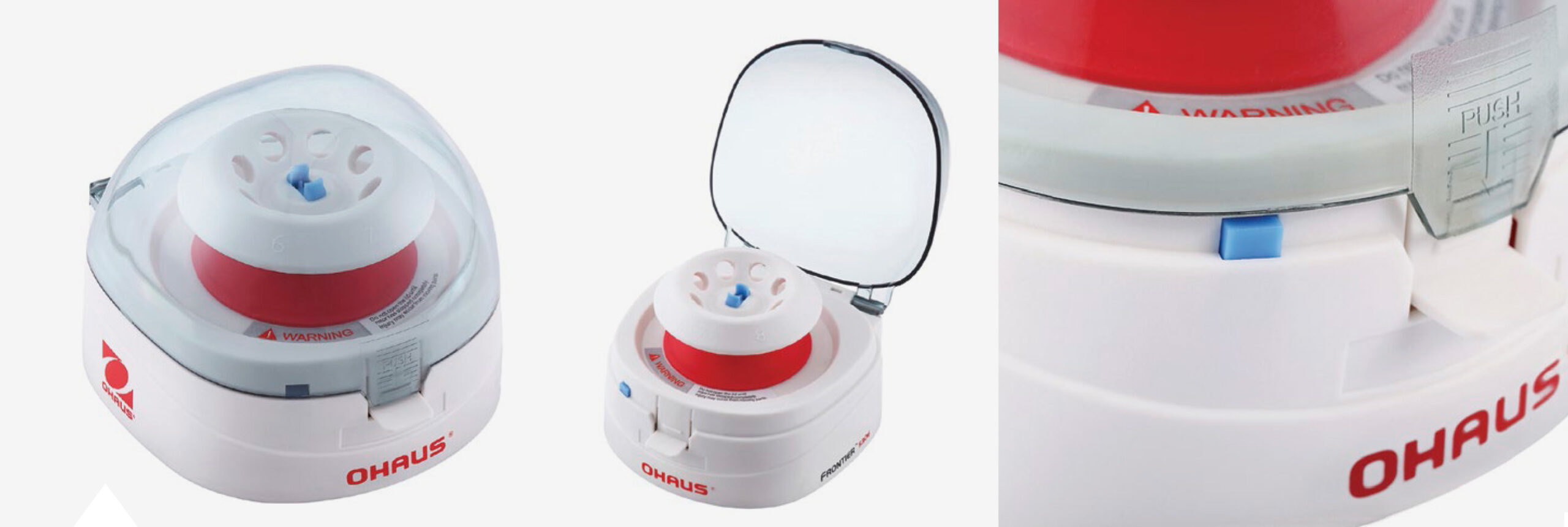 Centrífuga OHAUS Frontier FC5515 con rotores y adaptadores para microlitros, incluyendo rotor para tiras PCR