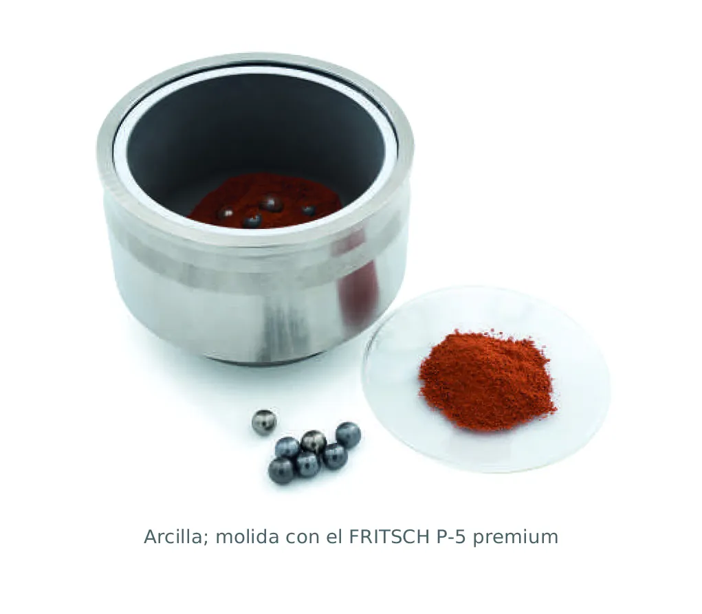 Molino planetario FRITSCH P-5 premium para molienda ultrafina de cerámica de óxido de alta pureza como ZrO2 y Al2O3