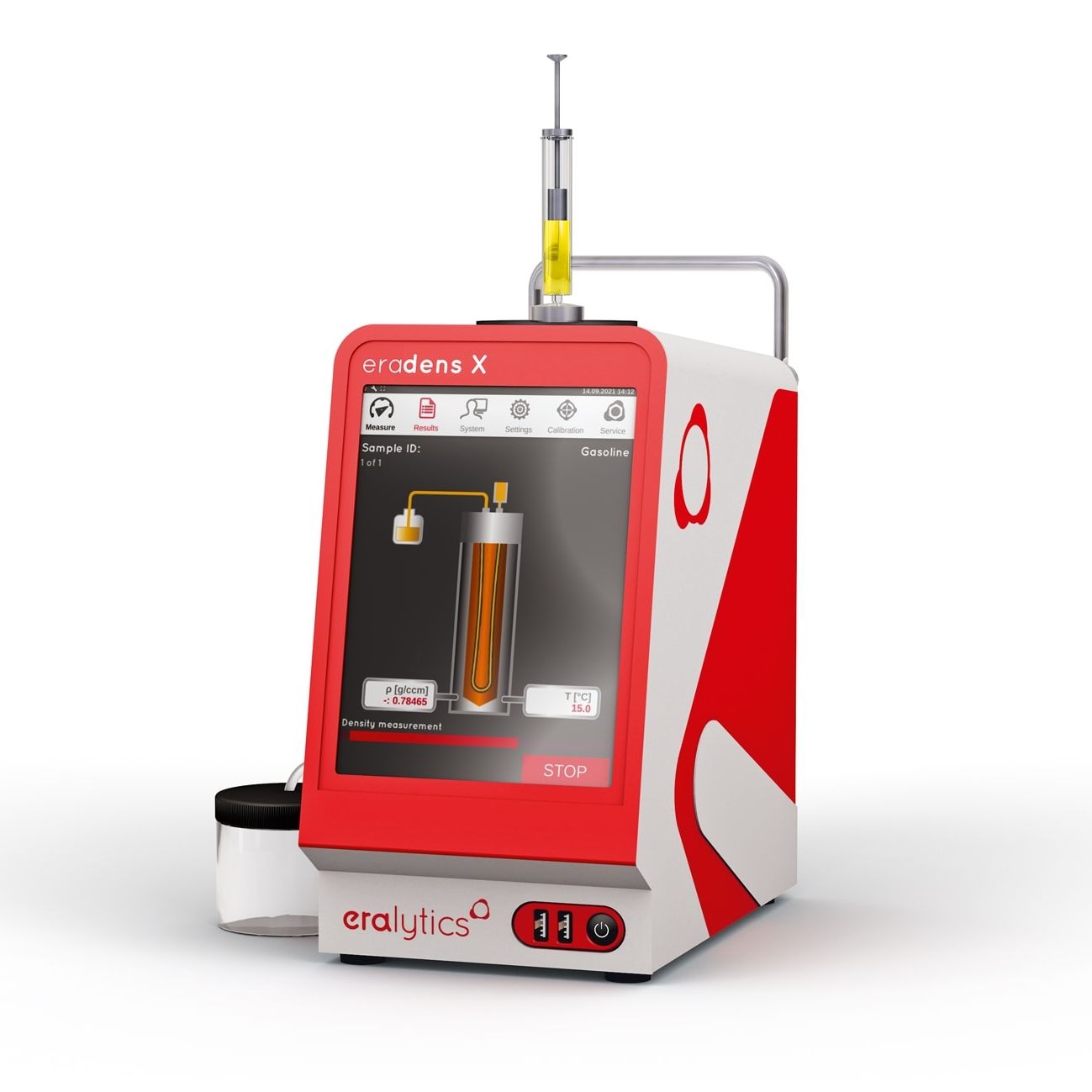 ERADENS X eralytics: densímetro compacto D4052 con tubo en U oscilante en laboratorio móvil