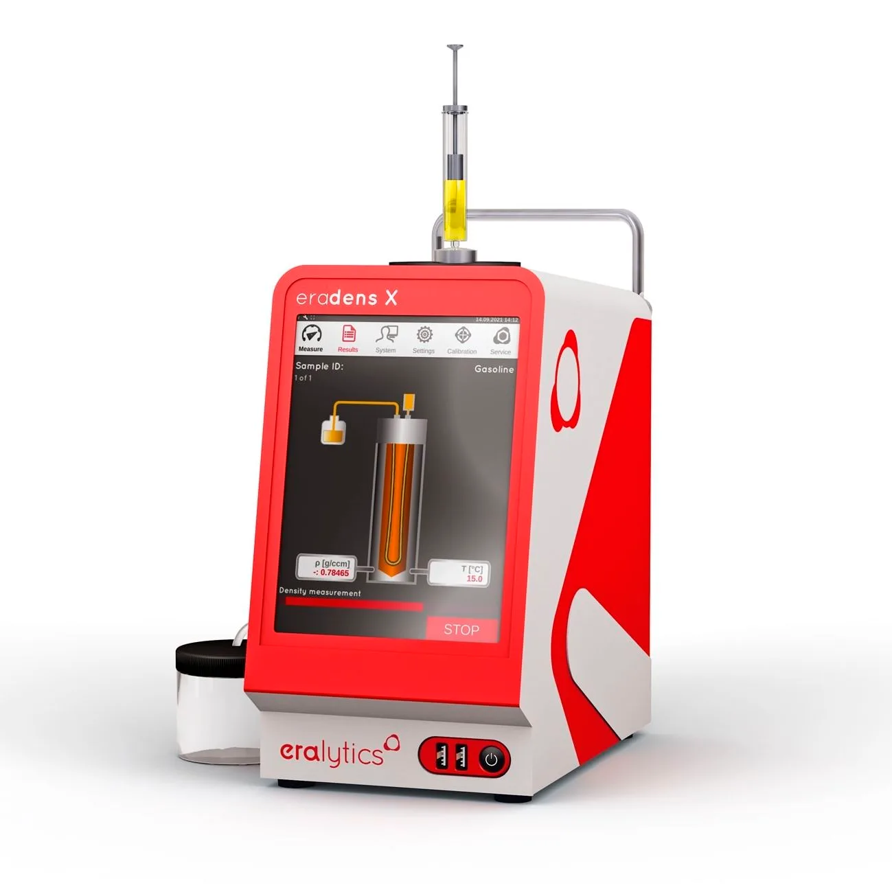 ERADENS X eralytics: densímetro compacto D4052 con tubo en U oscilante en laboratorio móvil