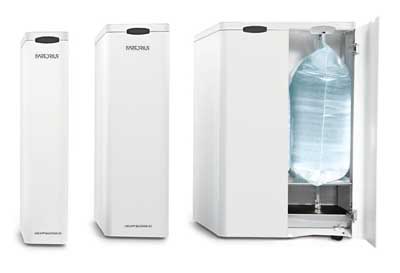 Pantalla táctil de sistema purificador de agua de laboratorio con menú de dispensación