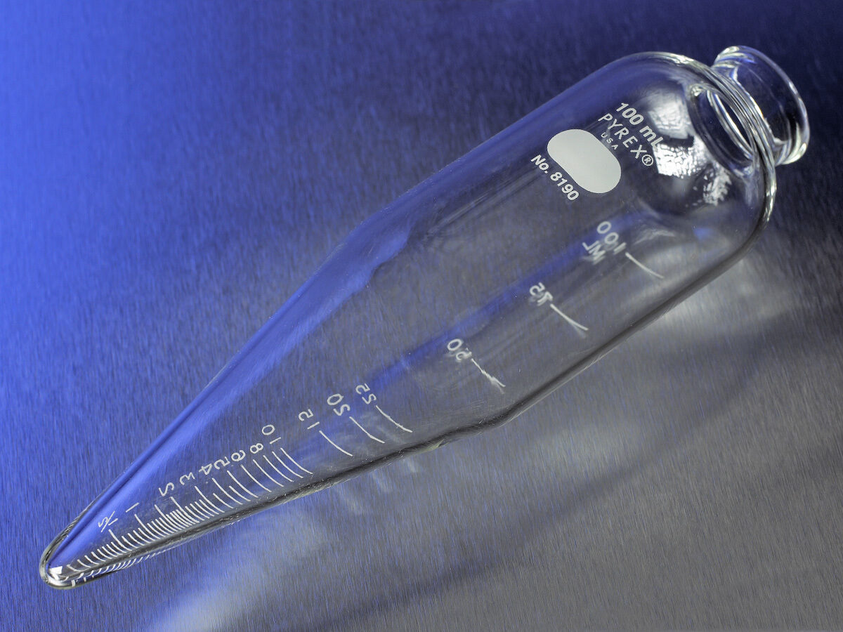 Tubo PYREX 8190 centrífuga cónico calibración contener 100 ml