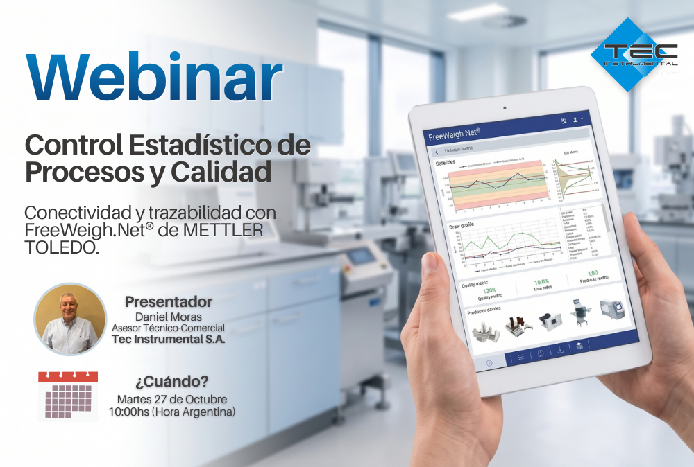 Webinar de Tec Instrumental sobre control estadístico de procesos con FreeWeigh.Net de METTLER TOLEDO