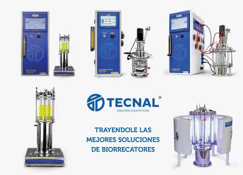 Sistema completo biorreactor TECNAL componentes accesorios