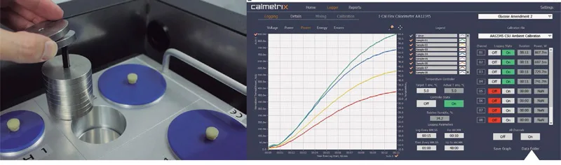 Software Flexical Logger Reports Calmetrix análisis datos calorimetría