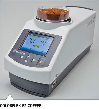 COLORFLEX EZ COFFEE HunterLab medición color granos café tostado HCCI SCAA