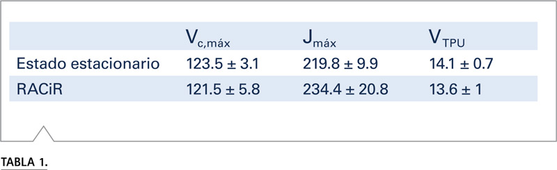 Estimaciones parámetros Vc máx Jmáx VTPU LI-6800