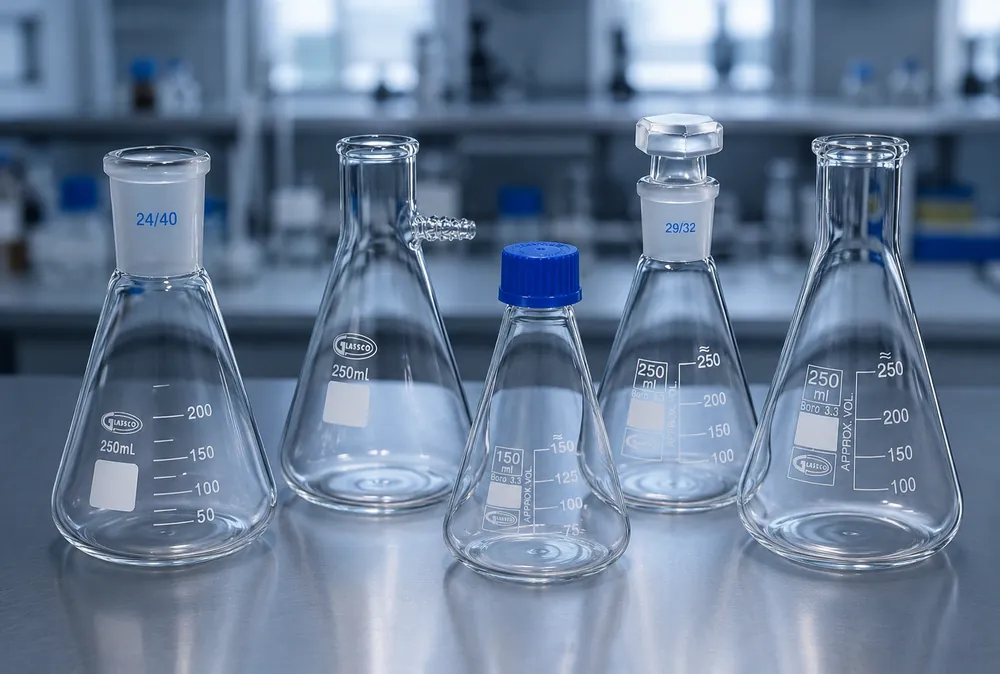 Imagen destacada: Matraz Erlenmeyer: características, aplicaciones y criterios para elegir el modelo adecuado en el laboratorio