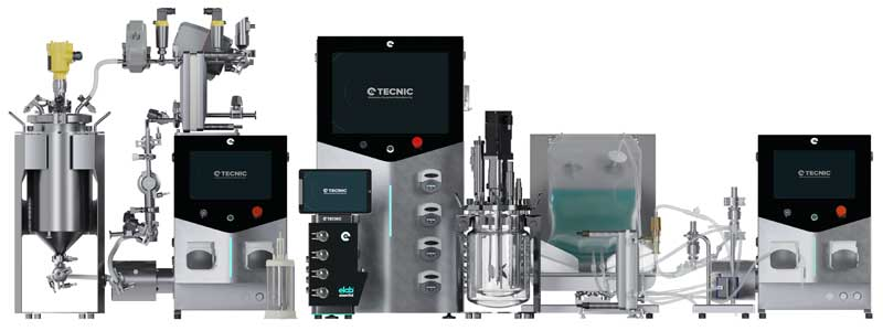 Línea eLab de biorreactores TECNIC para escala laboratorio de 0,5 a 10 litros