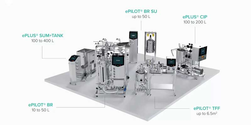 Sistema ePLUS CIP y ePLUS Mixer de TECNIC para limpieza y almacenamiento en bioprocesos
