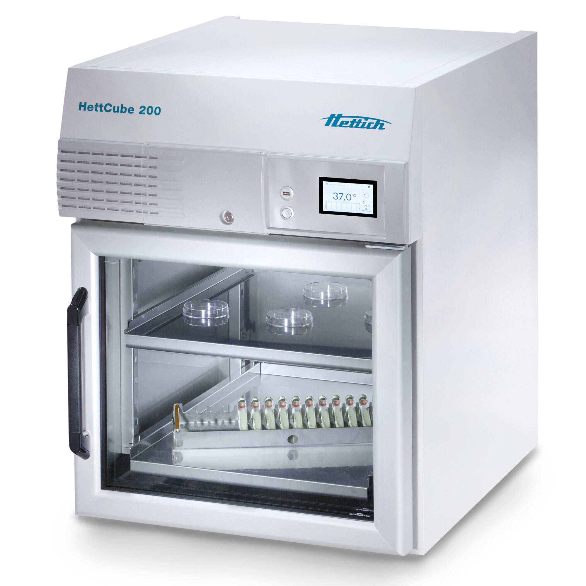 Incubadora HettCube 200 con puerta de vidrio opcional para control visual de cultivos