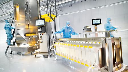 Conexión estéril de tubos TPE realizada por el Biowelder TC Sartorius con doble soldadura