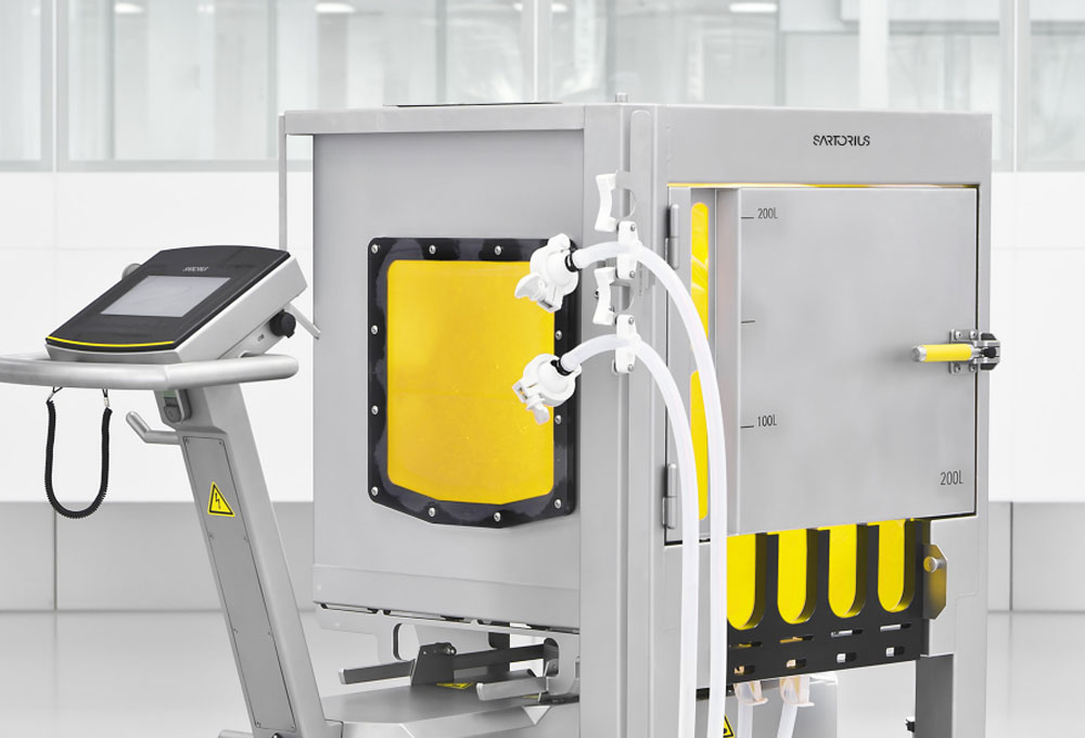 Sistema completo Sartorius Flexsafe Pro Mixer con bolsa de un solo uso y unidad de accionamiento
