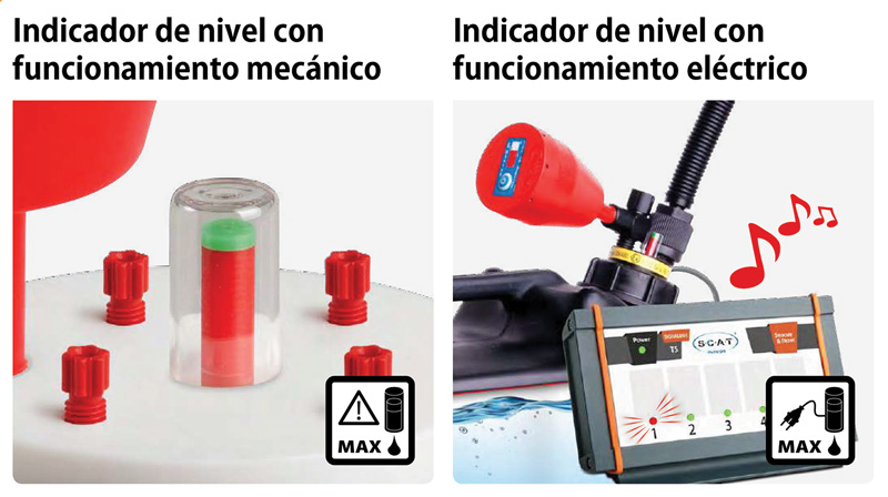 Indicador nivel mecánico flotador SafetyWasteCap